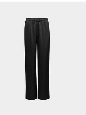 Aritzia Babaton - NWT - Archer - Black Satin Drawstring Wide-Leg Pants